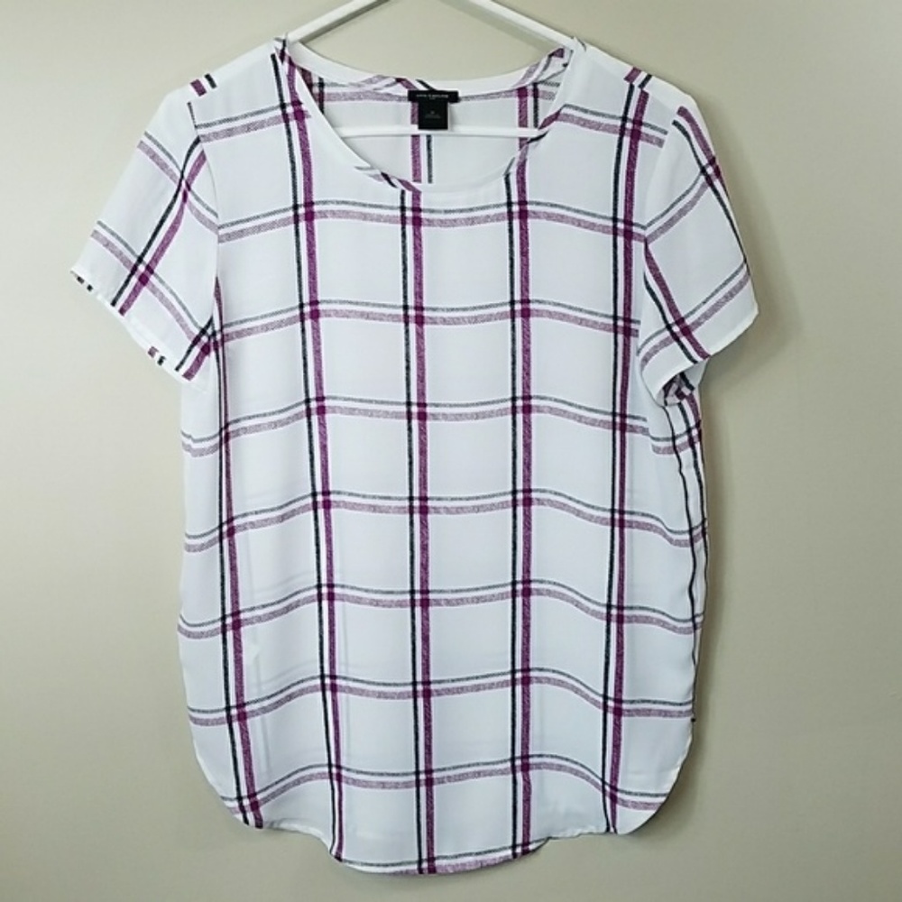 Ann Taylor Pretty Plaid Blouse